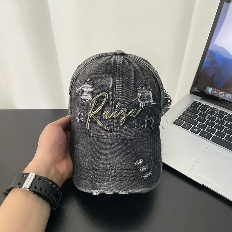 Men Distressed Duckbill Cap Vintage Washed 546cm — feature 3