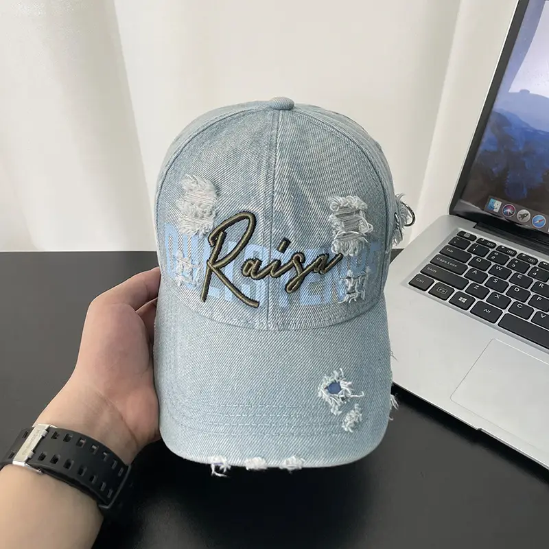 Men Distressed Duckbill Cap Vintage Washed 546cm - Image 4