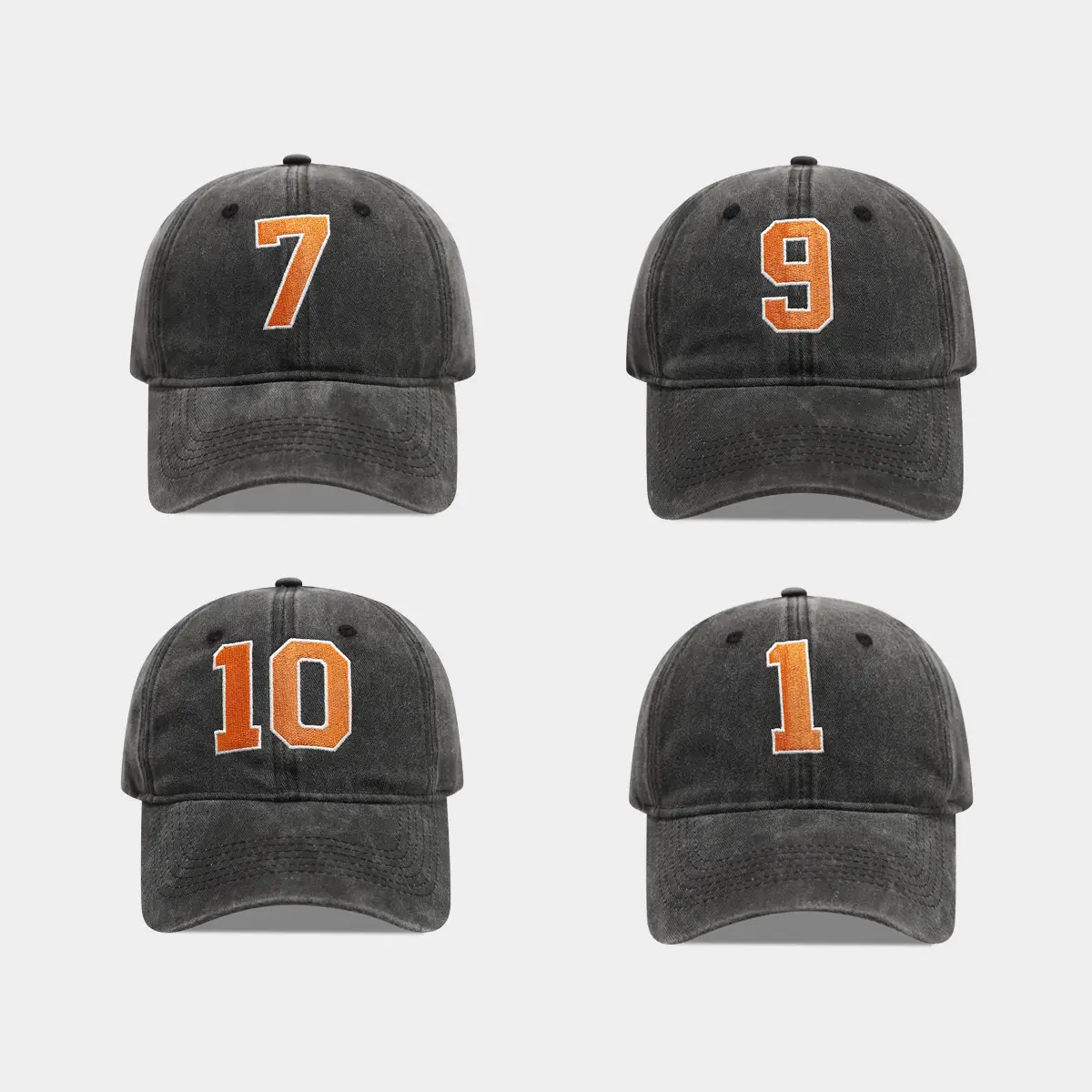 2026 Retro Washed Baseball Cap 10 Number American Embroidery - Image 5