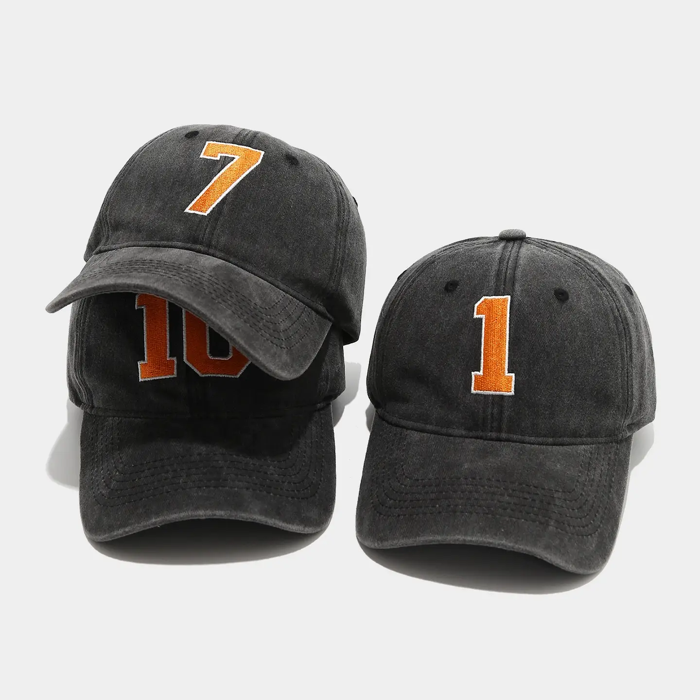 2026 Retro Washed Baseball Cap 10 Number American Embroidery - Image 6