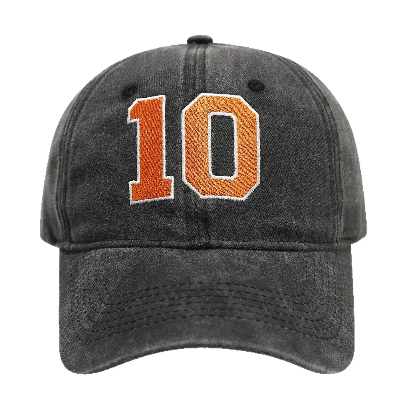 2026 Retro Washed Baseball Cap 10 Number American Embroidery - Image 9