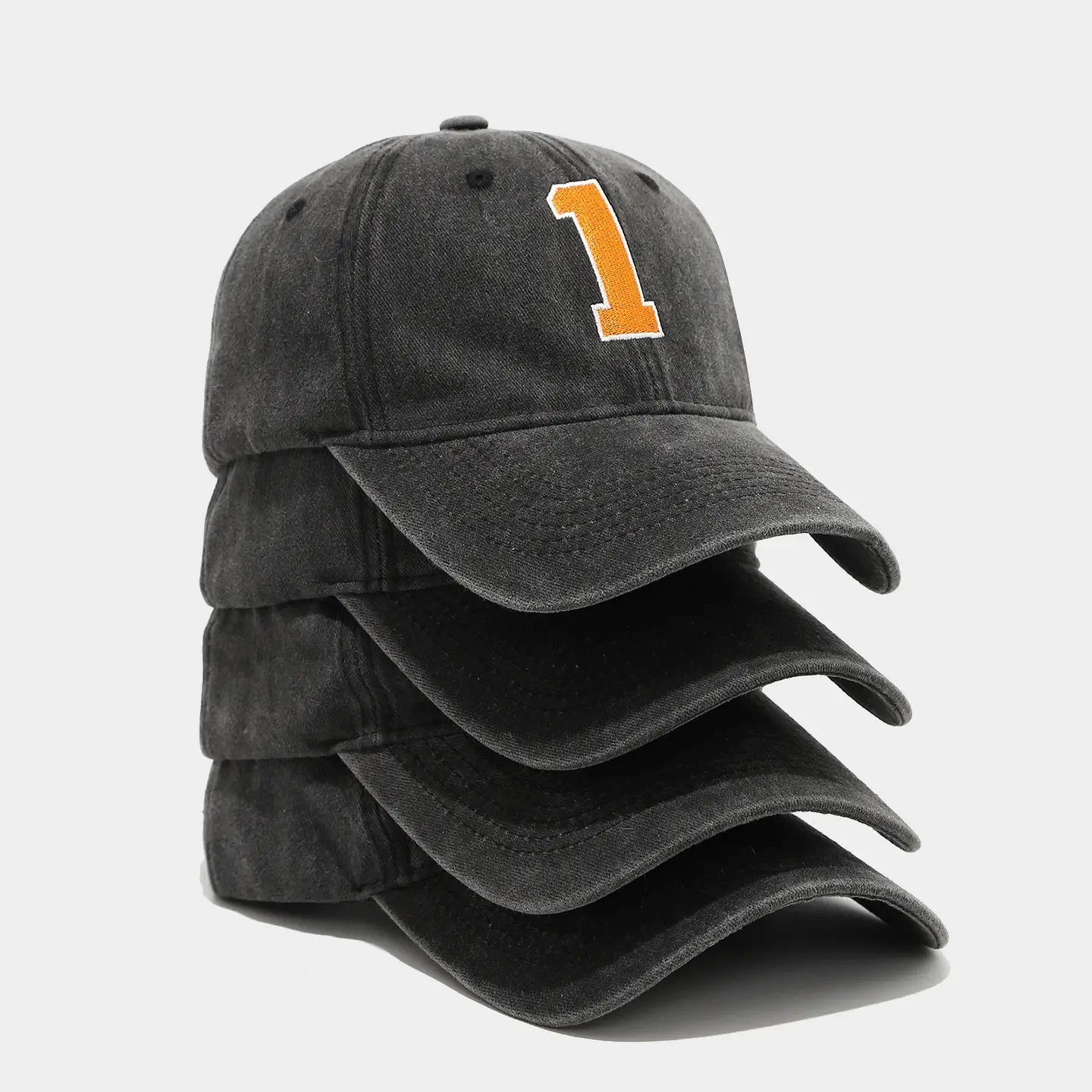 2026 Retro Washed Baseball Cap 10 Number American Embroidery — feature 2