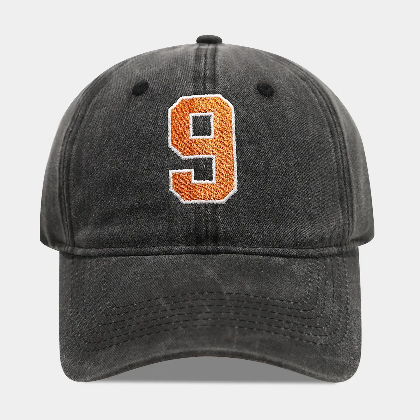 2026 Retro Washed Baseball Cap 10 Number American Embroidery - Image 2