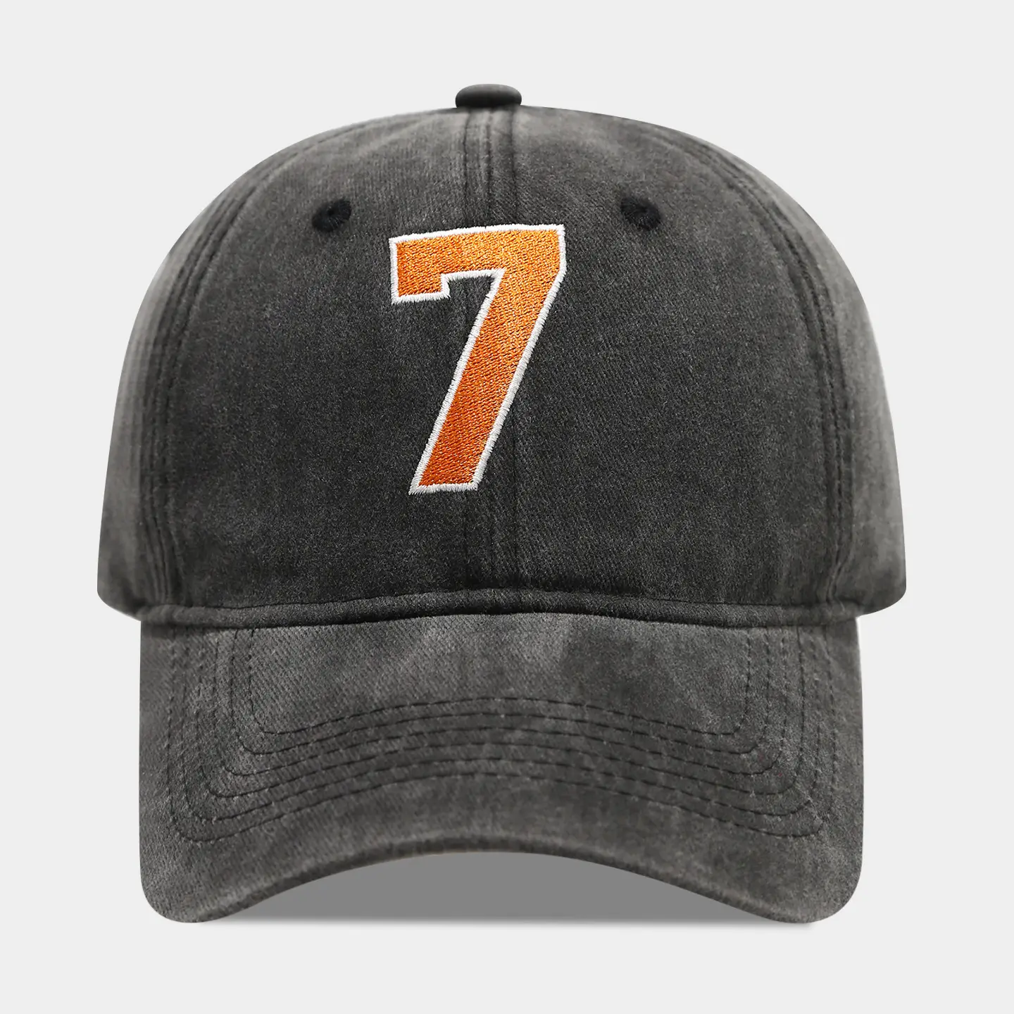 2026 Retro Washed Baseball Cap 10 Number American Embroidery - Image 3