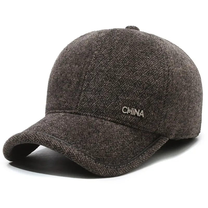 Winter Men's Grey Fleece Cap with Metal Buckle - Image 3