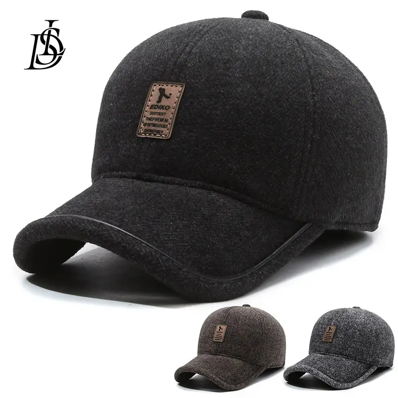 Fleece Lined Windproof Cap for Elderly Men Black - Image 4