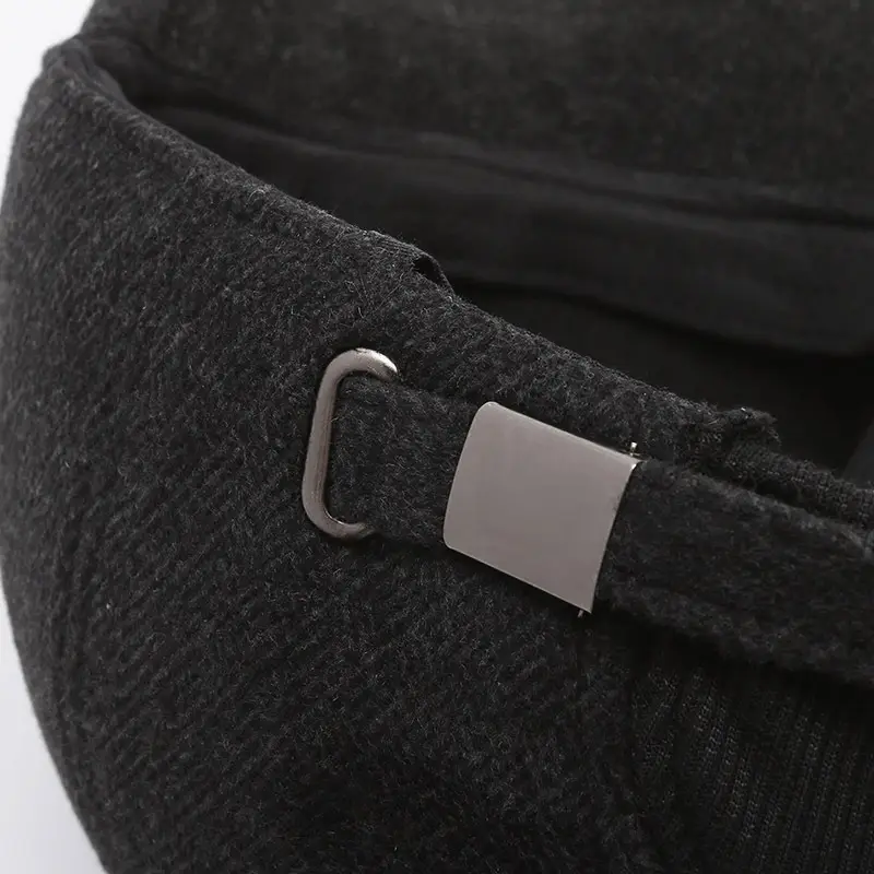 Fleece Lined Windproof Cap for Elderly Men Black - Image 7
