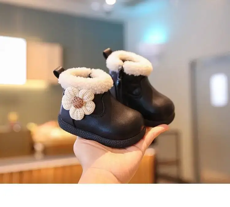 Girls' Flower-Decorated Soft Sole Boots — feature 10