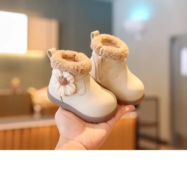Girls' Flower-Decorated Soft Sole Boots — feature 8