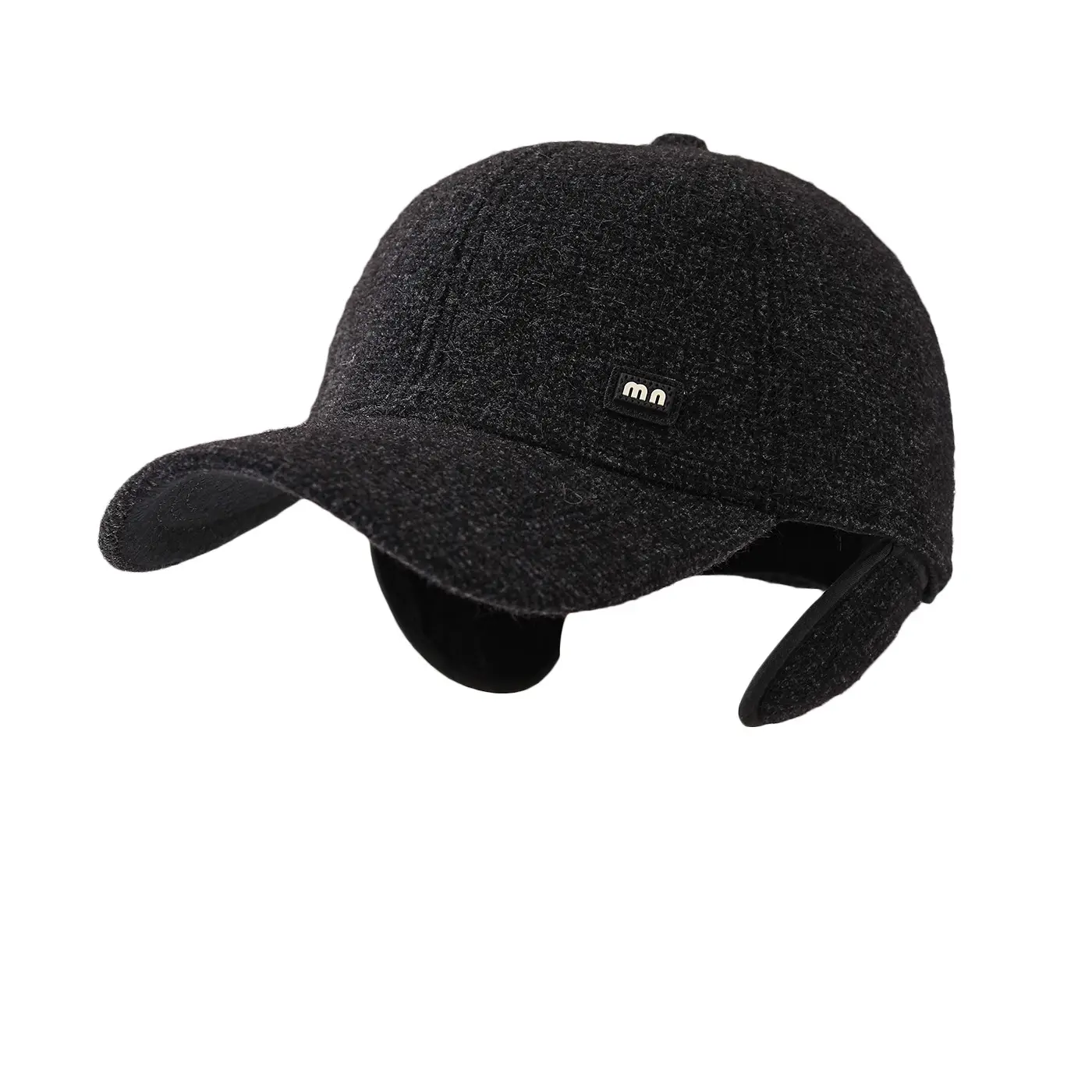 Men's Black Velvet Winter Cap with Ear Protection - Image 5