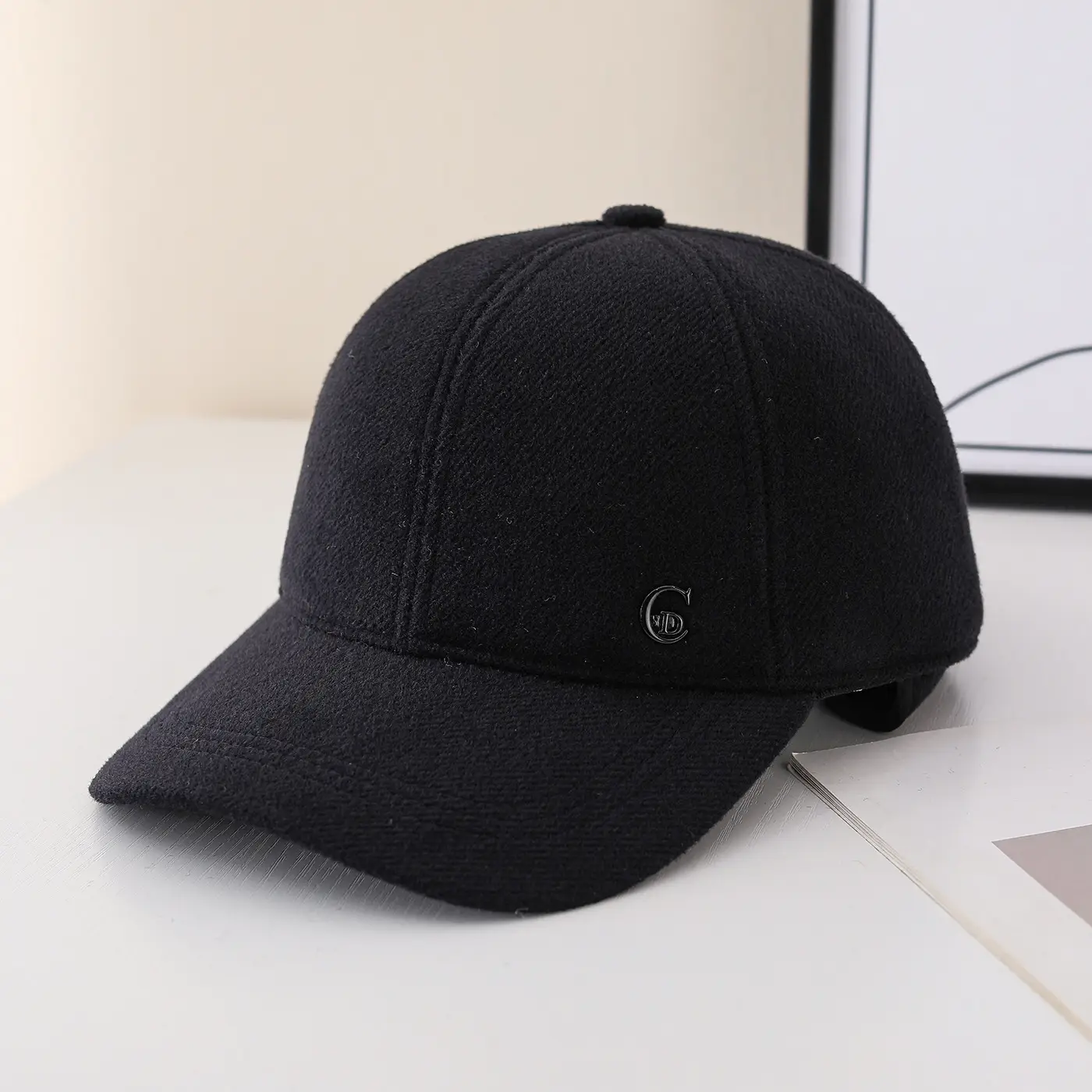 Men's Warm Baseball Cap Black Brown Grey Winter Ear Protection - Image 4
