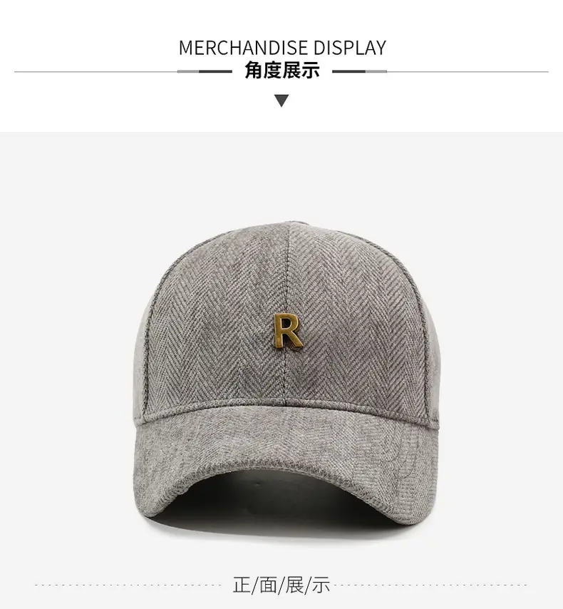 Black Korean Style Baseball Cap with Gold Logo — feature 8