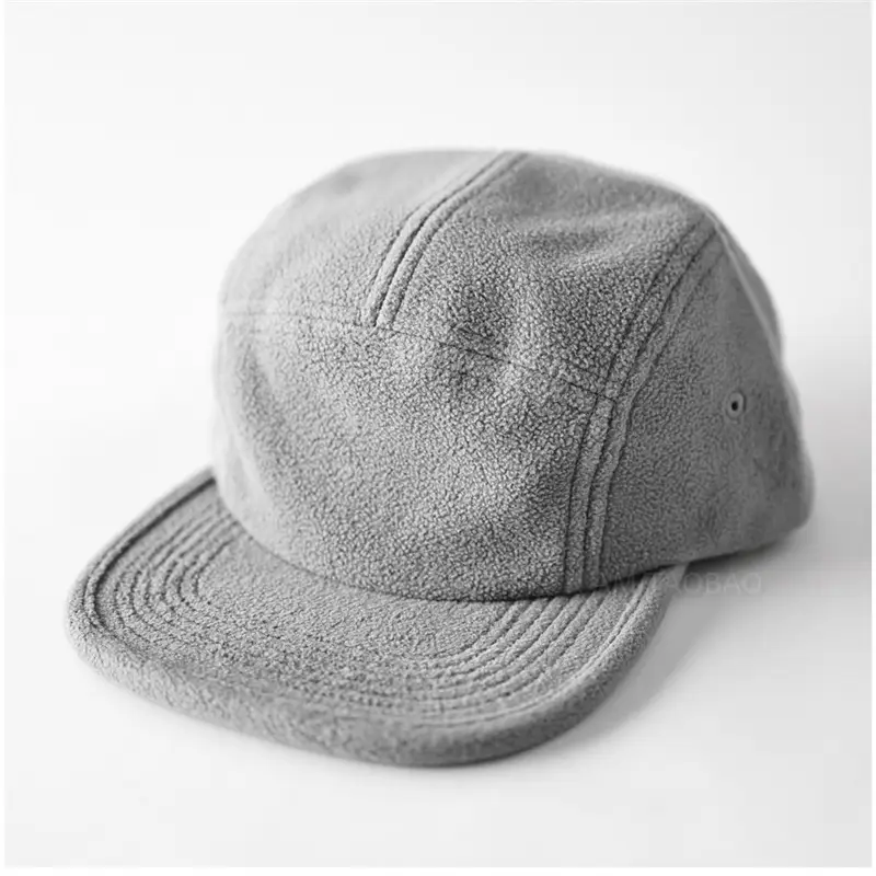 Men's Pink Fleece Trim Cap with Flat Brim - Image 12