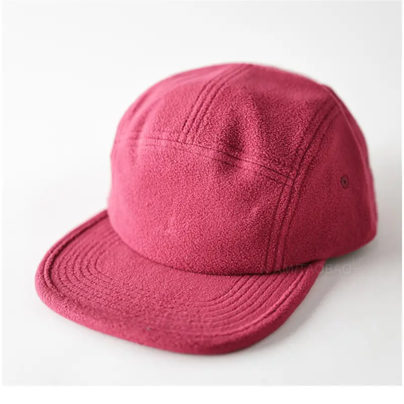 Men's Pink Fleece Trim Cap with Flat Brim - Image 13