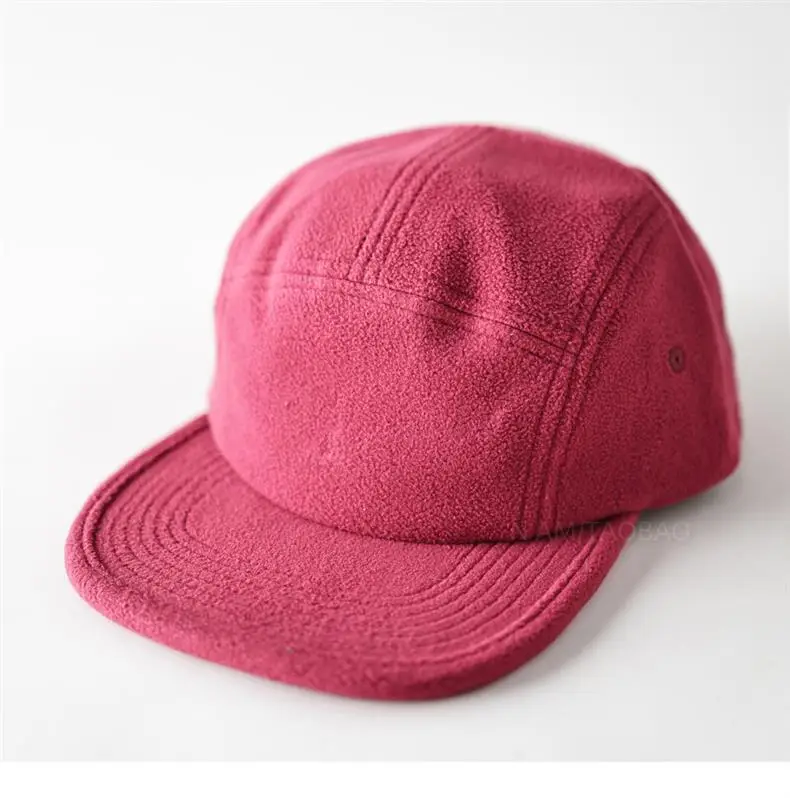 Men's Pink Fleece Trim Cap with Flat Brim — feature 2