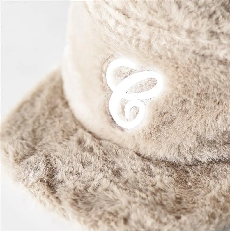 Winter Plush Embroidered Cap for Men Women Black — feature 10