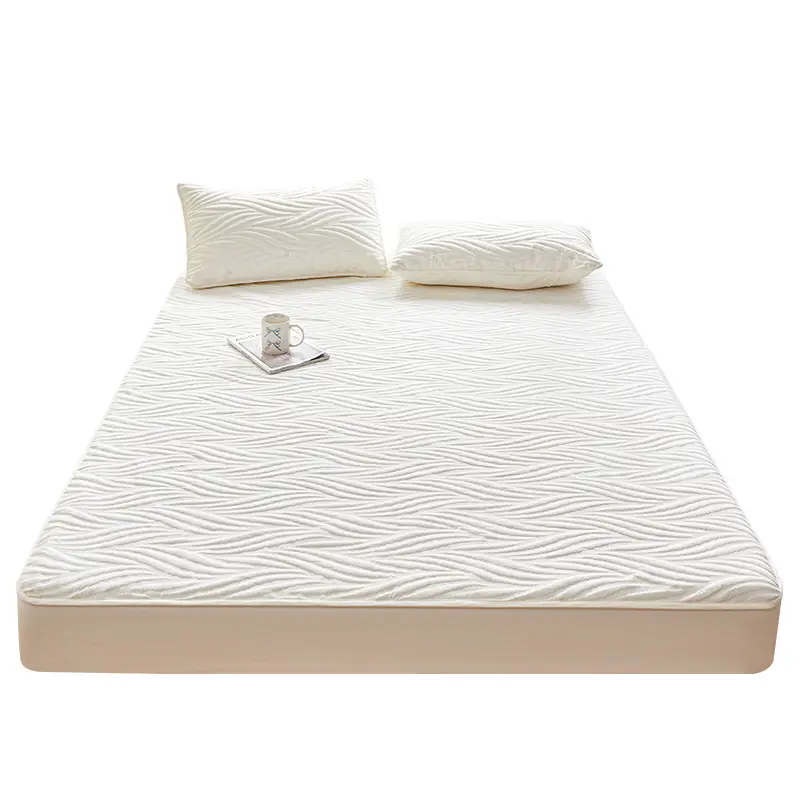 Class a Raw Cotton Waterproof Fitted Sheet, Urine and Dirt Barrier, Machine Washable Simmons Mattress Protector, All-Inclusive Dustproof Bed Cover