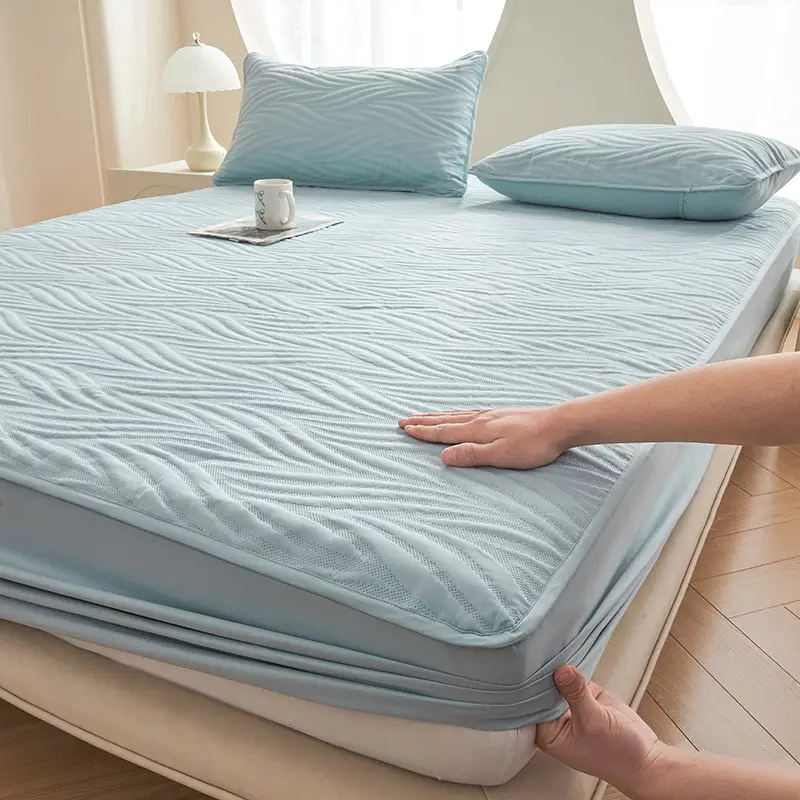 Class a Raw Cotton Waterproof Fitted Sheet, Urine and Dirt Barrier, Machine Washable Simmons Mattress Protector, All-Inclusive Dustproof Bed Cover