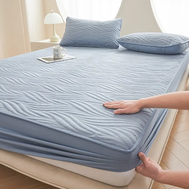 Class a Raw Cotton Waterproof Fitted Sheet, Urine and Dirt Barrier, Machine Washable Simmons Mattress Protector, All-Inclusive Dustproof Bed Cover