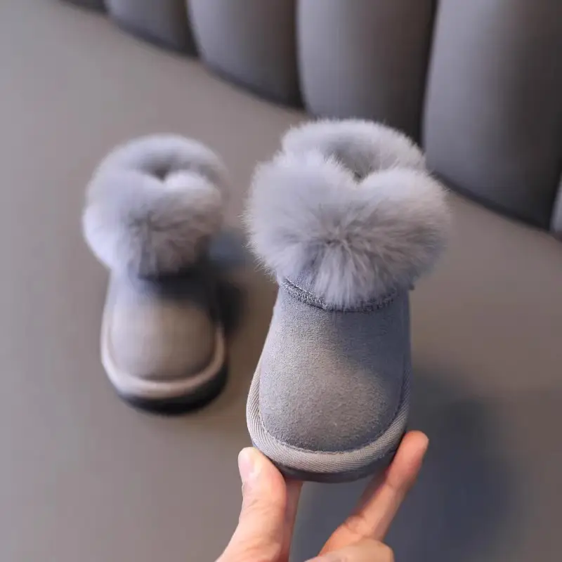 Baby Fleece Lined Winter Slippers Pink 1-2Yrs
