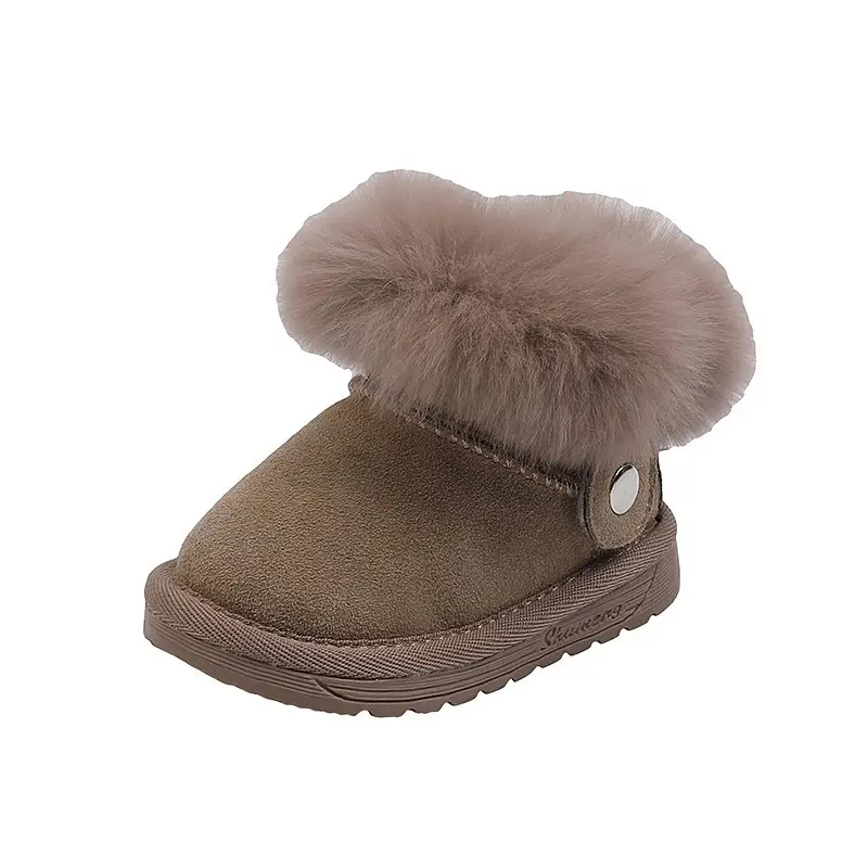 Baby Fleece Lined Winter Slippers Pink 1-2Yrs