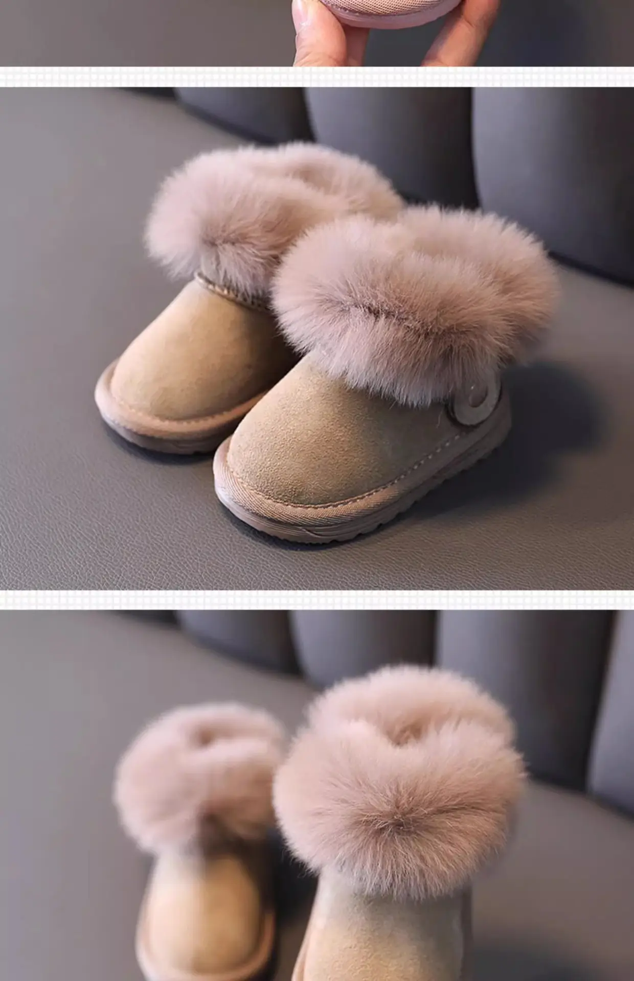 Baby Fleece Lined Winter Slippers Pink 1-2Yrs — feature 10