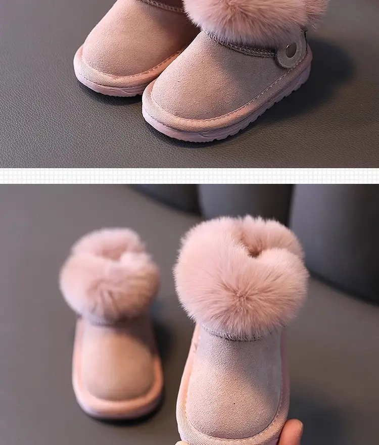 Baby Fleece Lined Winter Slippers Pink 1-2Yrs — feature 9