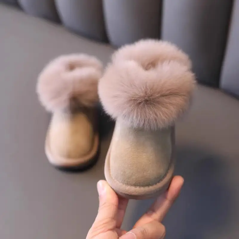Baby Fleece Lined Winter Slippers Pink 1-2Yrs