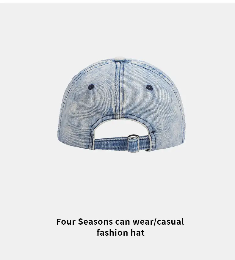Washed Vintage Denim Baseball Cap for Men Women — feature 10