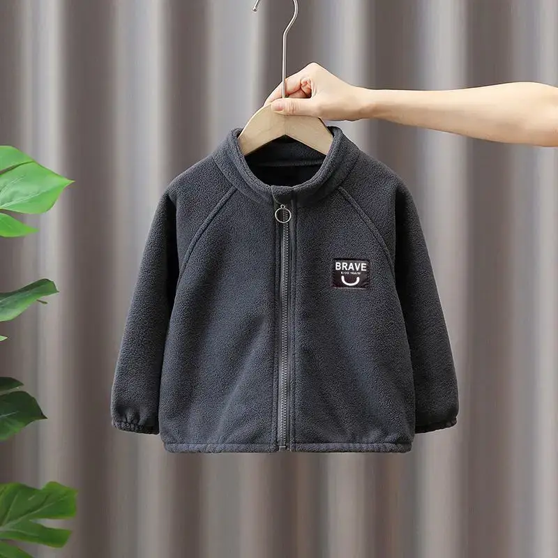 Children's Fleece Zipper Jacket Grey — feature 38