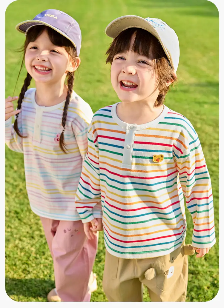 100% Cotton Kids T-Shirt Striped Spring 2026 — feature 13