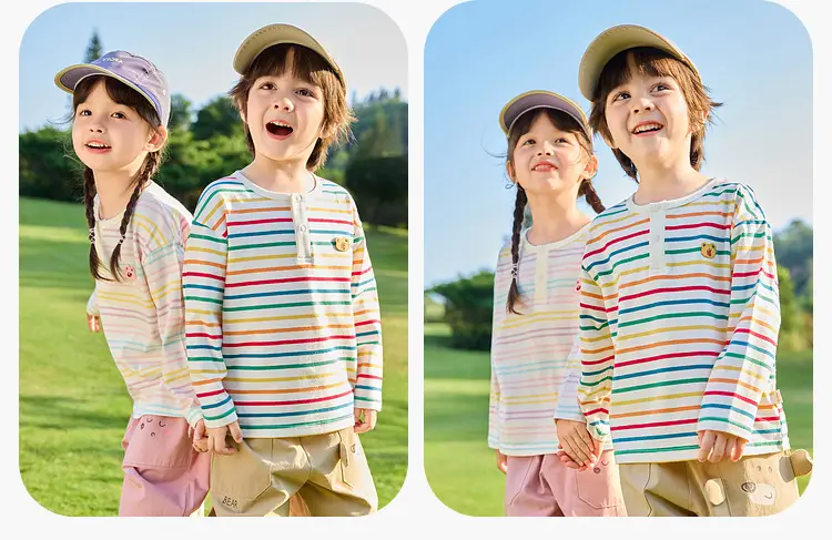100% Cotton Kids T-Shirt Striped Spring 2026 — feature 14