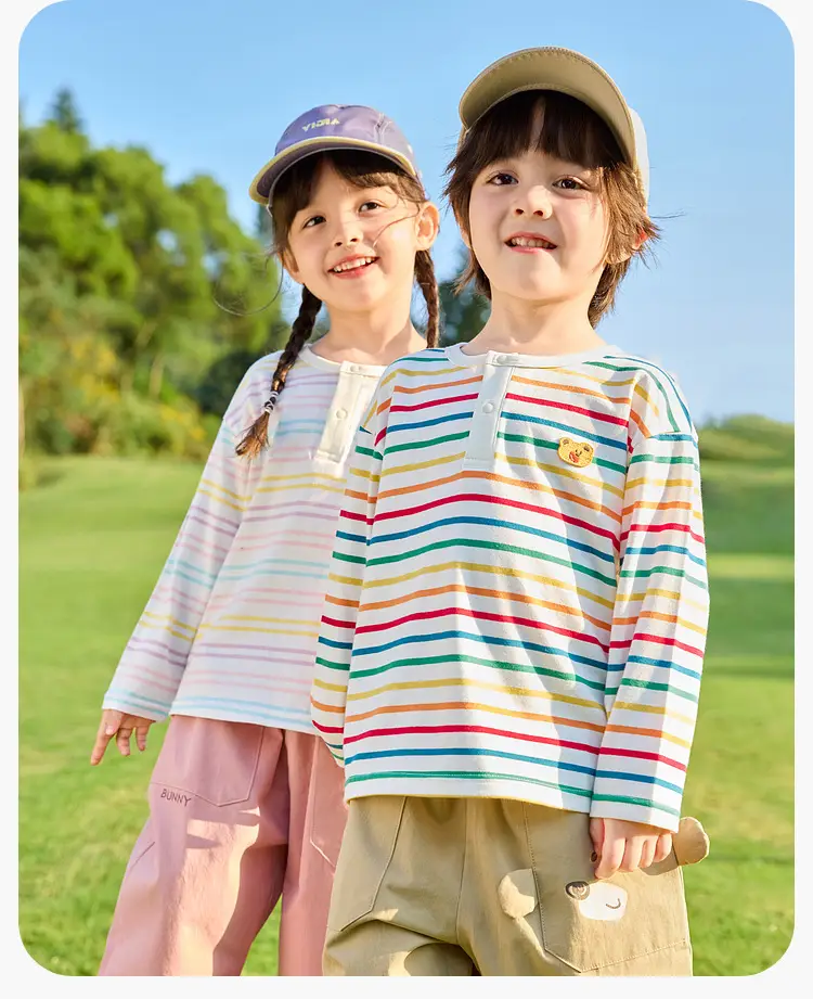 100% Cotton Kids T-Shirt Striped Spring 2026 — feature 15