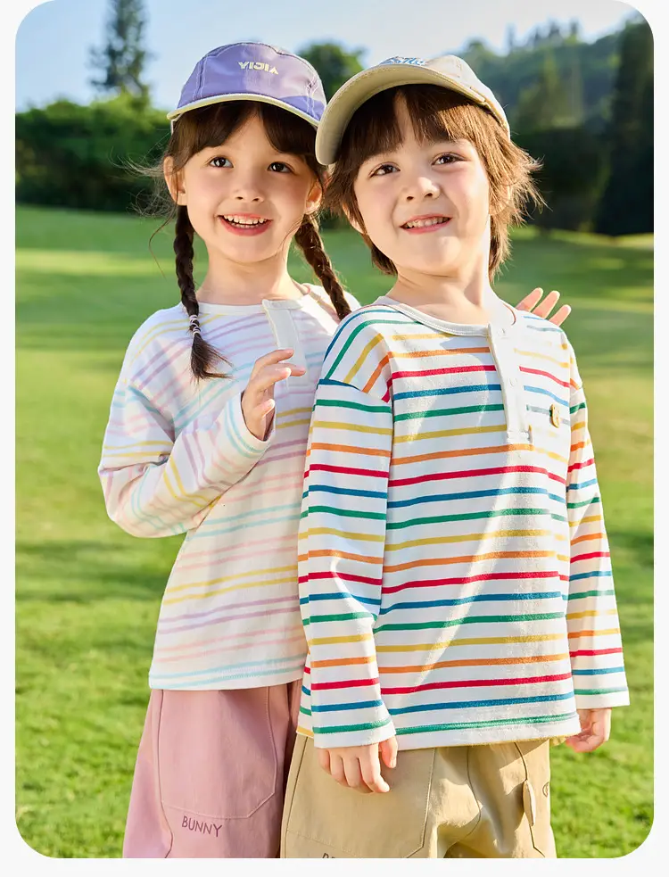 100% Cotton Kids T-Shirt Striped Spring 2026 — feature 17