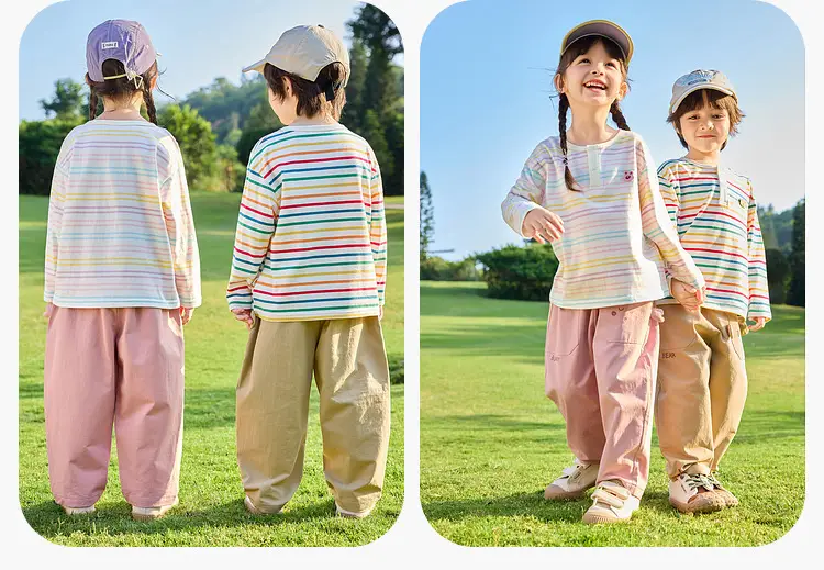100% Cotton Kids T-Shirt Striped Spring 2026 — feature 18