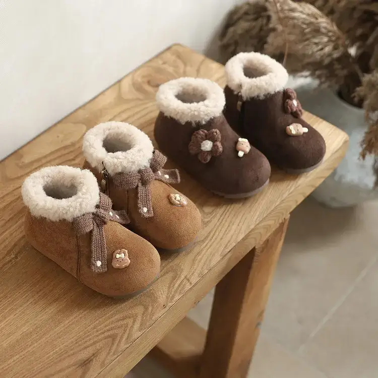 Winter Baby Boots Soft Fleece Lined Brown — feature 1