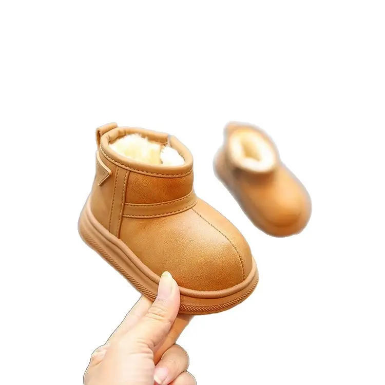 Boys' Winter Cotton Boots Brown Soft Soled