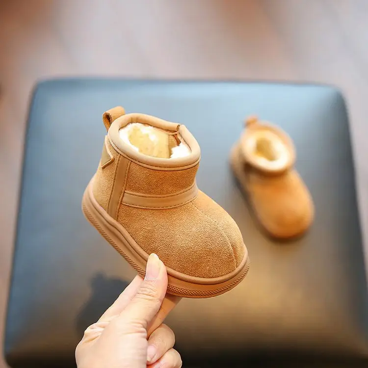 Boys' Winter Cotton Boots Brown Soft Soled — feature 5