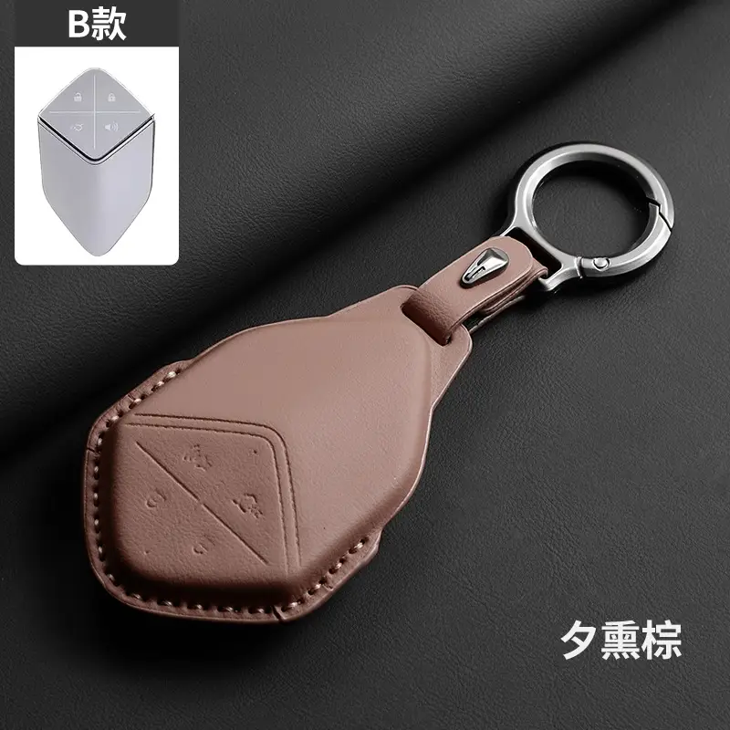 Changan Deep Blue S07 Key Cover Brown Leather - Image 13