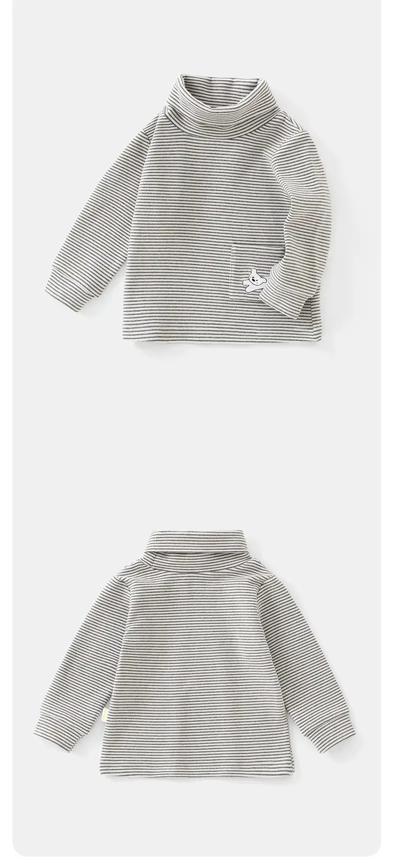 Duuduu Boys Grey Turtleneck Winter Shirt 5Pcs — feature 14