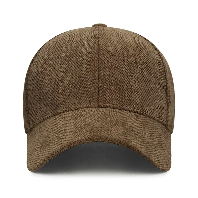 Gray Herringbone Baseball Cap for Men Women - Image 8