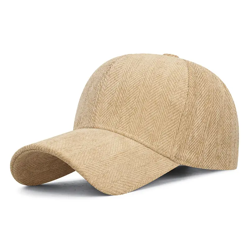 Gray Herringbone Baseball Cap for Men Women - Image 3