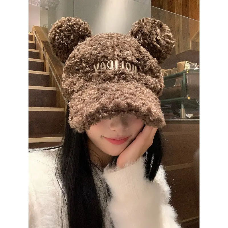 Cute Brown Bear Hooded Cap for Women Winter Warm - Image 7