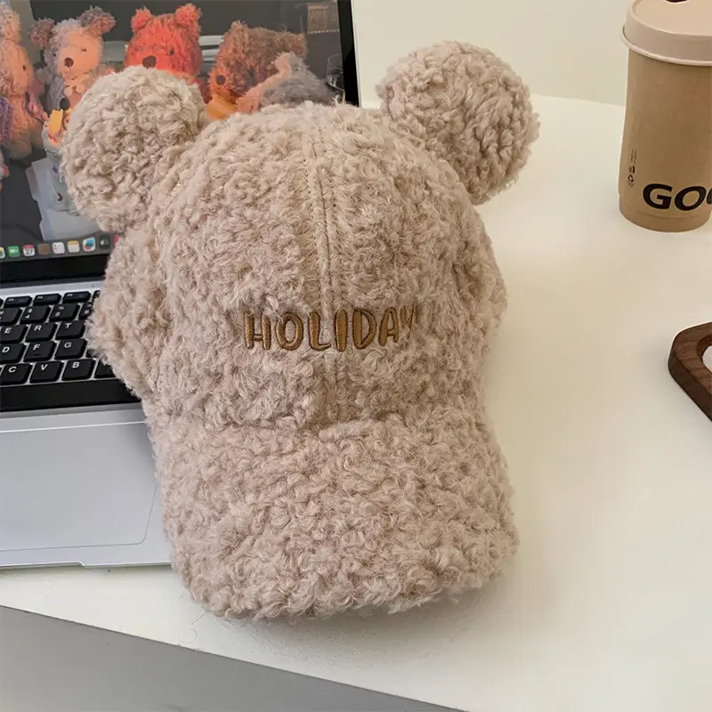 Cute Brown Bear Hooded Cap for Women Winter Warm - Image 2