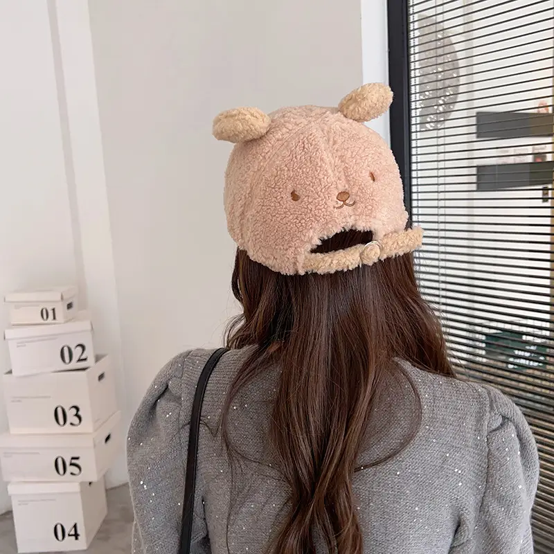 Brown Bear Head Cap for Women Spring Summer — feature 11