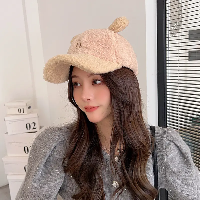 Brown Bear Head Cap for Women Spring Summer — feature 13