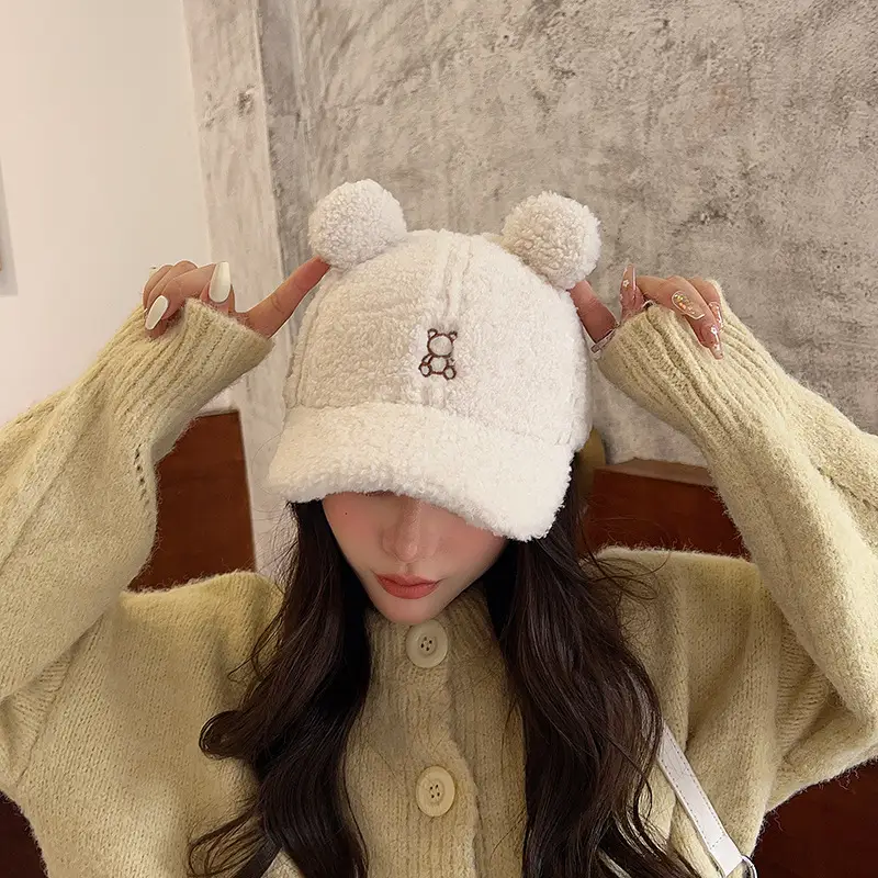 Brown Bear Head Cap for Women Spring Summer — feature 17