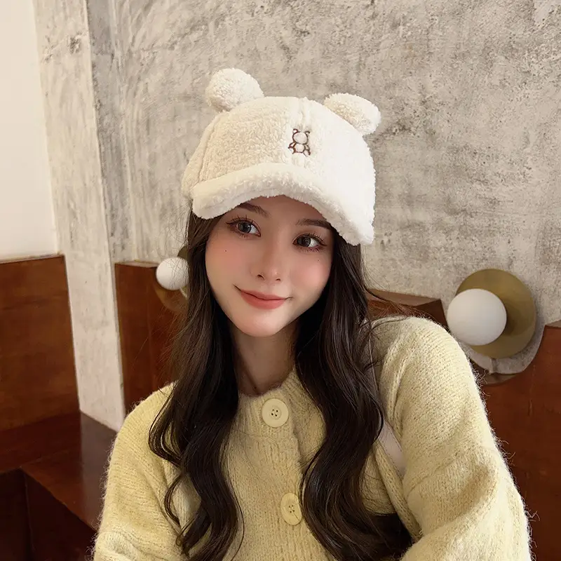 Brown Bear Head Cap for Women Spring Summer — feature 19