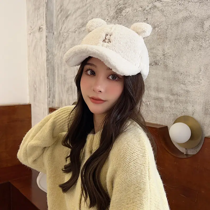 Brown Bear Head Cap for Women Spring Summer — feature 23
