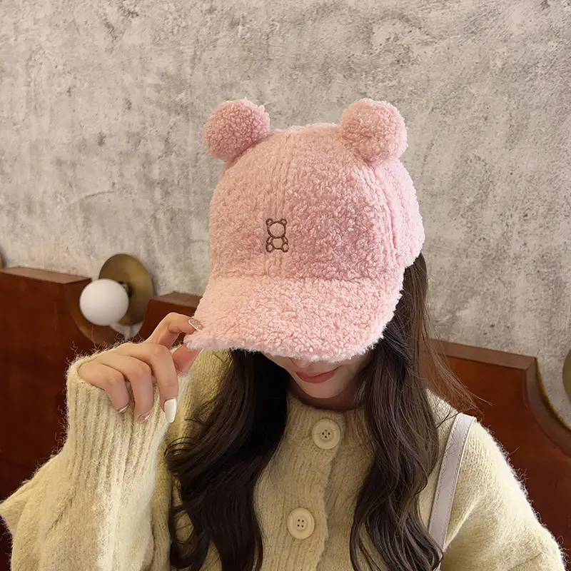 Brown Bear Head Cap for Women Spring Summer — feature 25